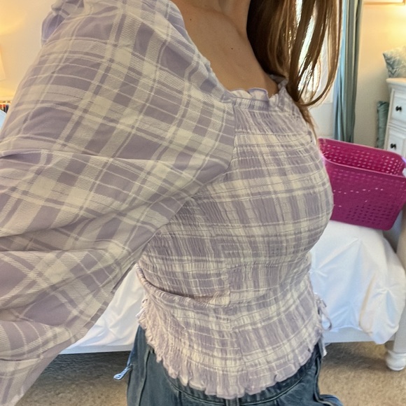 Almost Famous lavender and white top. - Picture 4 of 8